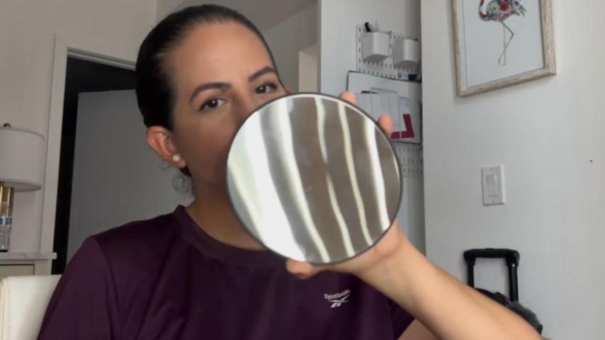 Espejo de maquillaje redondo 10x con pinzas 6 pulgadas miniatura 7