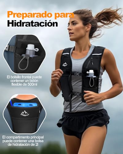 ISEYOU Chaleco Running Ligero, Mochila Hidratacion Trail Running con Múltiples Bolsillos, Reflectante - Ideal para Senderismo, Maratón, Escalada, Ciclismo - para Hombres y Mujeres - imagen 4