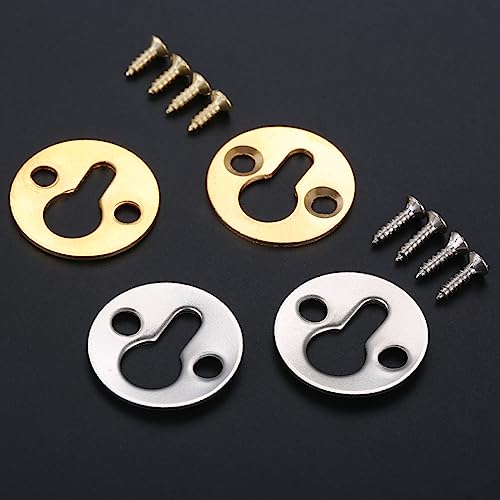 Image of 10Pcs Round Hanging Picture Oil Painting Mirror Frame Hooks Hangers With Screws Gold /Silver Furniture Hardware 25mm (Color: A)