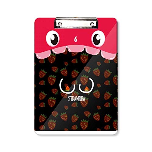 Porte-bloc fraise rouge A4 support ecriture rigide et planche a pince