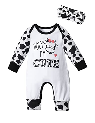 Image of Von kilizo Baby Girl Clothes Cute Floral Infant Newborn Baby Clothes for Girls Letter Print Snap Baby Girl Romper Jumpsuit