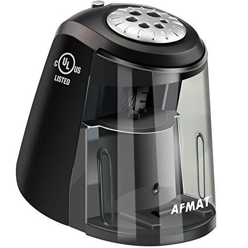 Electric Pencil Sharpener Heavy Duty, AFMAT Classroom Pencil Sharpener for 6-11mm No.2/Colored Pencils