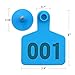 M.Z.A Cattle Ear Tags Numbered Ear Tags for Sheep Cows Goats Pigs Animal Calf Livestock Ear Tag 001-100 (Blue)