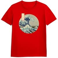 Panorama Camiseta de Manga Corta - Ola Japonesa Hokusai - Talla