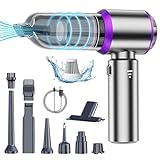 Jgeuyer Handheld Vacuum Cleaner Cordless, 22000PA Rechargeable 5-in-1 Mini Powerful Suction Car Vacuum Cleaner Portable Low Noise Hand Held Vacum Brushless For Home Car Office Pet Hair Cleaning Purple