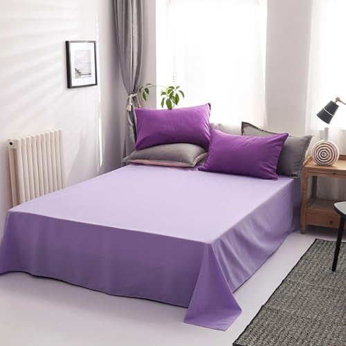 Highdi Juego de Ropa de Cama 4 piezas de Microfibra Suave, Funda Nórdica para Cama 120-220 Incluido 1 Funda de Edredón, 1 Ropa de cama y 1/2 Fundas Almohada (Cama 180cm 180x220cm,Violeta Claro Oscuro) - imagen 5