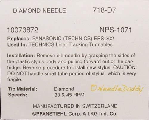 Miniatura 5 de Aguja giratoria STYLUS se adapta a Technics EPC-P53 EPCP53 P-22 P22 P-23 718 AMBER