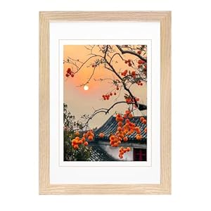 Wooden Picture Frames, A4 Natural Picture Frame, For Family Photo, Poster and Jigsaw Display, Landscape or Portrait Orientation, Wall-Mount & Desk Stand(Natural)
