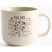 Christian Gifts Bible Verse Ceramic Coffee Mug 14oz, Wildflower Faith Mug, Dishwasher & Microwave Safe, Inspirational Gift for Friends & Women