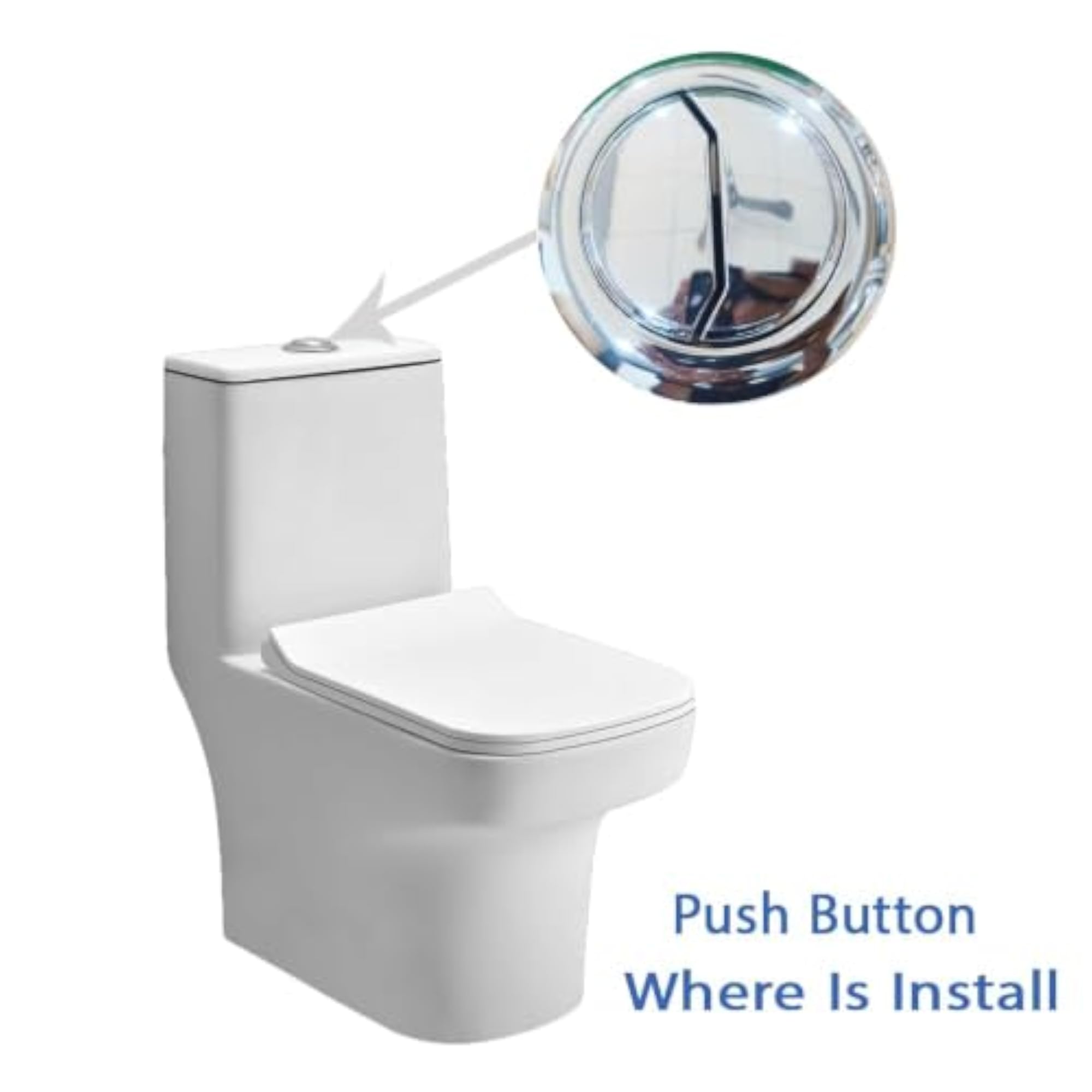 One Piece Toilet Flush Button, Round Commode Push Button