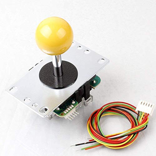 Image of SANWA JLF-TP-8YT Arcade Joystick (Yellow Ball Top) - Premium, High Precision, Responsive Controls, Multi-Platform Compatible - Ideal for Gaming Enthusiasts, for Arcade Jamma Game 4 & 8 Way Adjustable