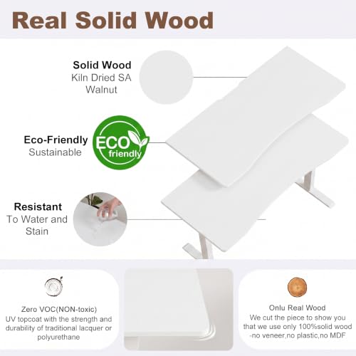 Image of Solid Wood Electric Standing Desk 47.2 inchx23.6 inchHome Office Desk,Adjustable Workbench with 3 Stages Single Motor, Computer Workstation with T-Shaped Metal Bracket,Walnut Standing Desk for Gaming(1 Box)