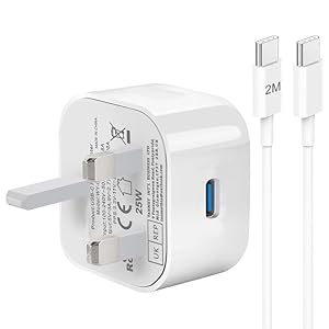 iPhone Charger for iPhone 17/17 Air/17 Pro Max/16/16e/16 Plus/15, USB C Charger Plug and Long Cable 2M USBC Fast Charging i Phone Type C Lead with Wall Plug UK for Apple 17/16/15 New Series/iPad