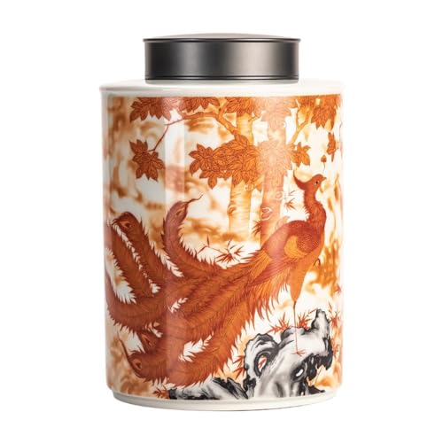 Organizador de Bolsitas de Té Tarro de cerámica for almacenamiento de té a granel, tarro sellado Retro grande, recipiente de almacenamiento de alimentos for cocina casera, contenedor de almacenamiento