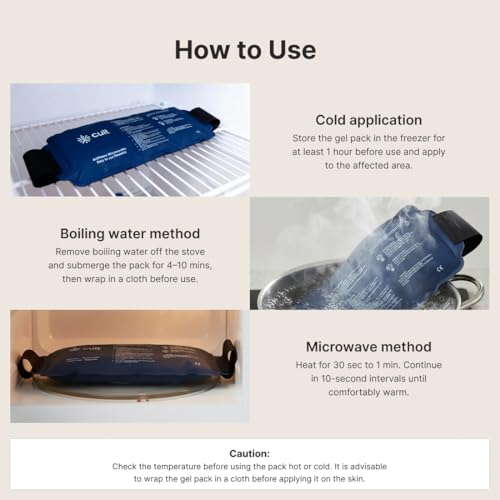 Image of Cult Reusable Gel Pack - Hot & Cold Therapy for Knees, Neck, Back, Shoulders - Pain Relief Pack, Skin-Friendly & Portable