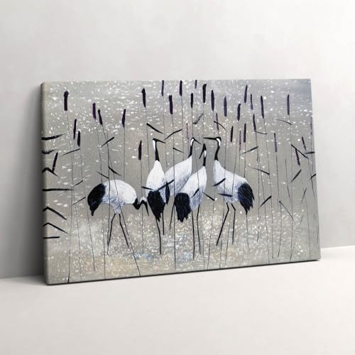 Grues dans les Roseaux Peinture sur Toile Impression Haute Définition Wallfluent