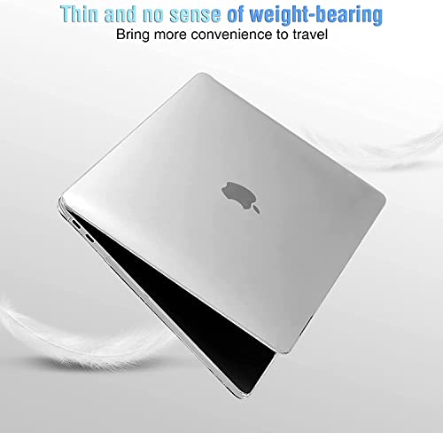 Eoocoo Compatible With Macbook Air 13 Inch Case 2022 2021-2018 M1 A2337 A2179 A1932 With Retina Display Touch Id, Case + Tpu Keyboard Skin Cover + Screen Protector, Crystal Clear #TOP2
