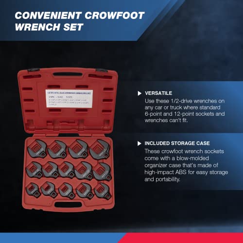 Neiko 03325A ½” Drive Jumbo Crowfoot Wrench Set | 14 Piece | Sae | 1-1/16” To 2” | Cr-Mo Steel #TOP2