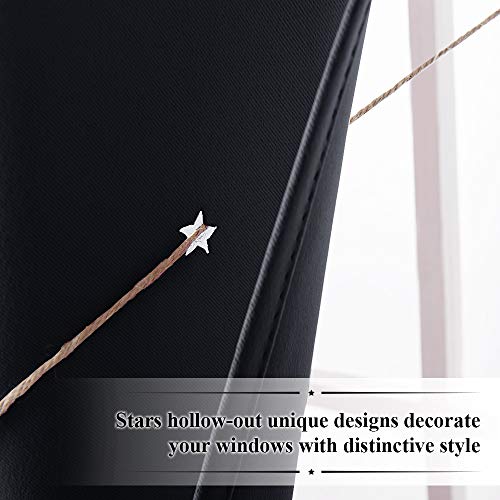 Nicetown Star Curtains For Kids Room - Room Darkening Nursery Essential Magic Laser Star Cutting Starry Night Curtains Draperies For Dorm/Bedroom (Double Panels, 52 Wide X 63 Inches Long) #TOP4