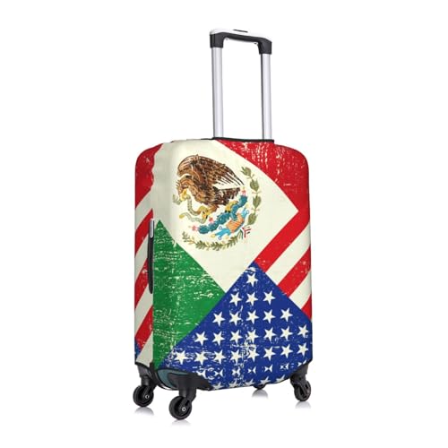 Mexican American Flag Print Luggage Cover Suitcase Protector Anti-scratch Fits 18-32 Inch Trolley Case3