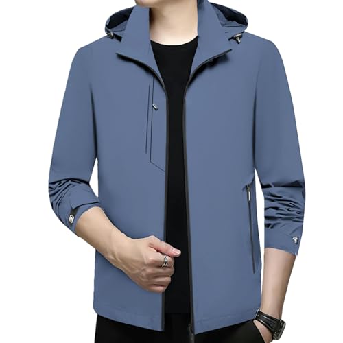 Veste à capuche médiévale homme coupe-vent mi-saison avec grande capuche protectrice