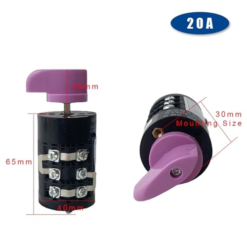 Interrupteur à came rotatif 20A avec contacts en argent durable - 2