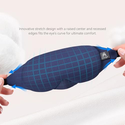 Image of Mavogel Cotton Sleep Mask with Updated Bending Nose Design, 100% Handmade | Light Blocking Sleep Eye Mask, Soft Sleeping Mask for Women Men, for Sleep /Office /Naps, Includes Travel Pouch (Starry Blue)