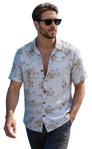 Image of Lymio Men Shirt || Men Embroidery Design Half Sleeve Cotton Shirt (Available Also Packs) (Embro-Flower)