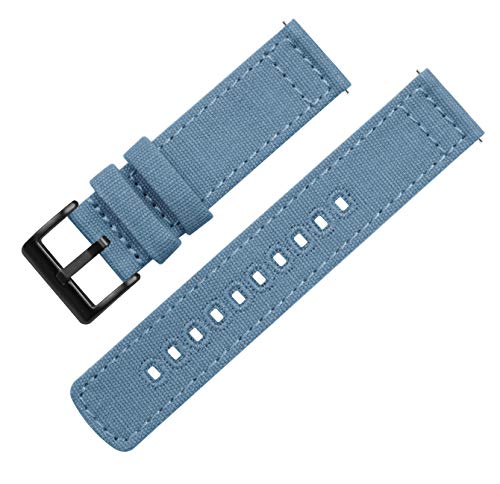 Image of 22mm Nantucket Blue - BARTON Canvas Quick Release Watch Band Straps - Choose Color & Width - 18mm, 20mm, or 22mm - Black PVD Buckle