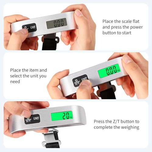 Blendura portable digital luggage scale travel suitcase scale with tare function max capacity 50 kg110 lb for travel