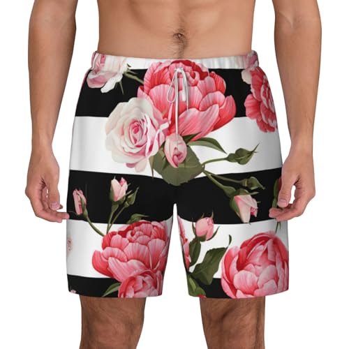 Short de bain respirant pour homme à séchage rapide noir et blanc