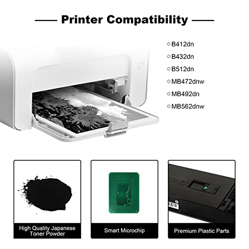 Compatible 45807105 Toner Cartridge Replacement For Oki B412 B432 B512 Mb472 Mb492 Mb562 Toner Black 7000 Pages-1 Pack By W-Print #TOP1
