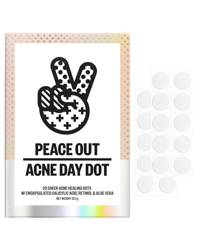 PEACE OUT Acne Day Dot Sheer Hydrocolloid Pimple Patches (20 count)