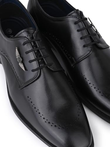 Image of ALBERTO TORRESI Hungary Series 607 Branded Sole Black Formal Shoes