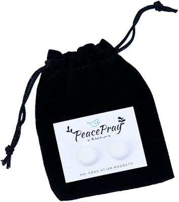 PeacePray 2 Pairs Premium Strong Hijab Magnetic Pins with Storage Bag, No-Snag Multi-Use Hijab Magnets, Pinless Magnetic Hijab Pins, Choose Your Favorite Style Freely, Matte White