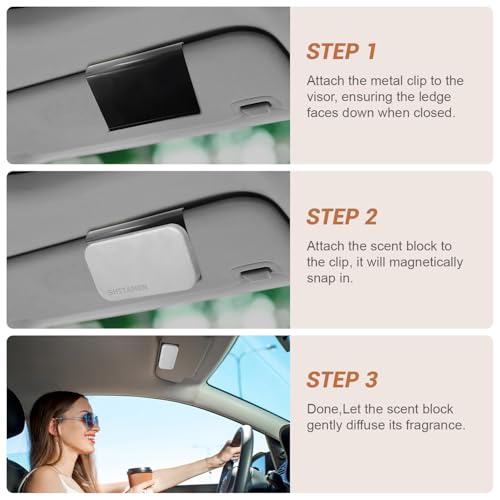 Image of Car Air Freshener, Stone Air Freshener, Automotive Odor Eliminator for Visor Clip- Car Fresheners Long Lasting - Variety 3 Pack - CLIP INCLUDED (Cabana-Pine-Orchard)