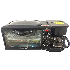 Acesunny 3-in-1 mini-ovens, multifunctionele ontbijtmachine met koffiezetapparaat, grillplaat, ontbijtmachine, toastofen, oven, grillplaat, mini-oven, 9 liter pizzaoven