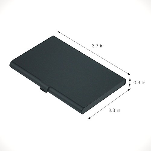 homEdge Super Light Aluminum Business Card Holder, Slim Professional 3 Packs Card Case for Traveling and Business – Black