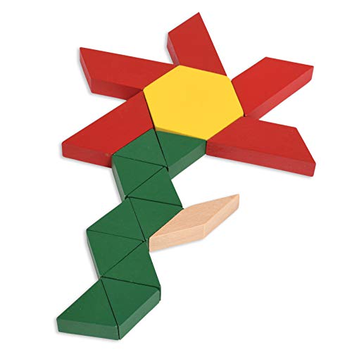 Learning Advantage Wood Pattern Blocks - Set Of 250 - 6 Shapes And Colors - 1Cm Thick - Early Geometry For Kids - Teach Shape Attributes, Patterning And Fractions #TOP5