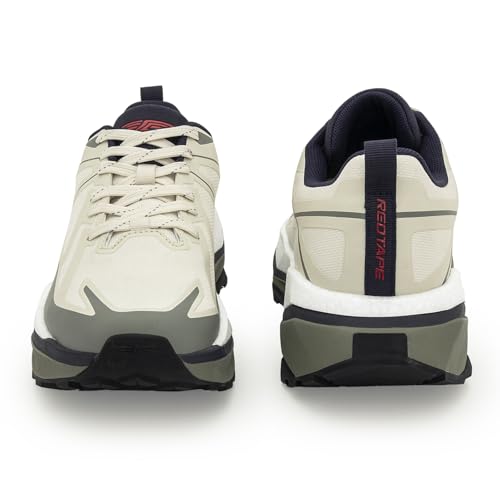 Image of Red Tape Men's Sneakers Off White Olive Mesh TPU Round Toe Lace-Up