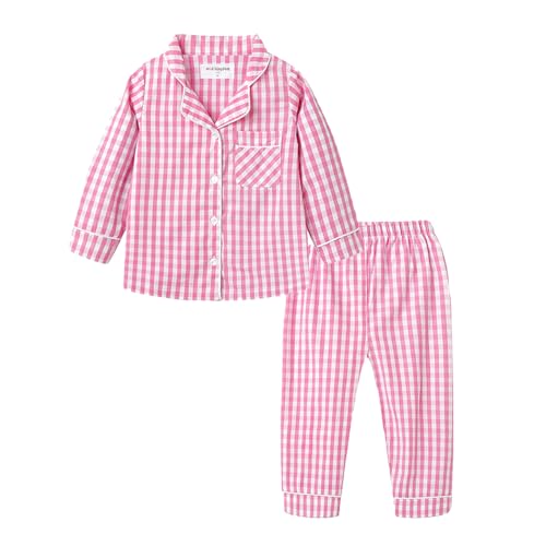 Mud Kingdom Boutique Girls Boys Pajamas Set Collared Long Sleeve Sleepwear