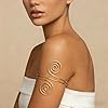 17KM 6PCS Gold Arm Cuff Bracelets for Women, Boho Statement Gold Upper Arm Bangle Band Armlet, Open Adjustable Cuff Bracelet set Stackable Jewelry #4
