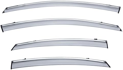 WellVisors Window Visors Wind Deflectors Compatible with Hyundai 2015-2019 Sonata with Chrome Trim Rain Guards 3-847HY009