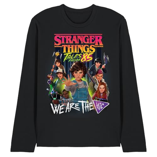 T-Shirt Stranger Things Noir à Manches Longues pour vos Soirées Séries