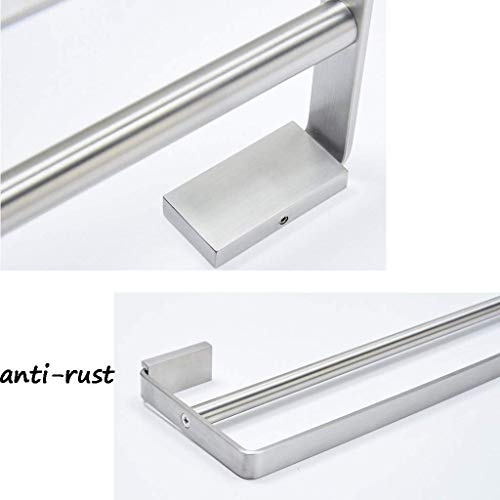 Colgante toallero doble acero inoxidable 304 cepillado para baño pared 6