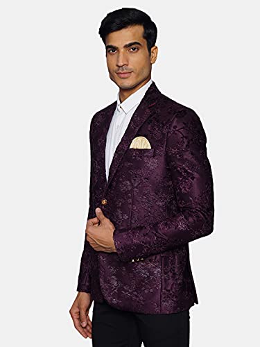 WINTAGE Men's Embroidered Velvet Party/Festive Indian Grandad Blazer : Blue2