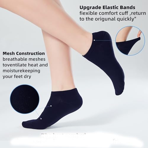 Image of Womens No-Show Mesh Socks,Athletic Running Low-Cut Socks Super Soft, Multi Color Options Size 6-9, 4-7
