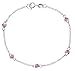 Produktbild Tuscany Silver Damen Sterling Silber 3mm Herz Rosa Kubik Zirkonia Armband 19cm/7.5zoll 8.28.2282