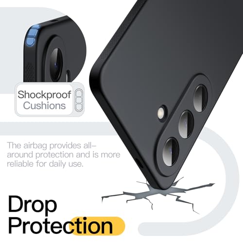Image of JETech Slim Case for Samsung Galaxy A57, Anti-Slip, Black | Camera Lens Protection, Soft TPU Protective Phone Cover, Shockproof Protection