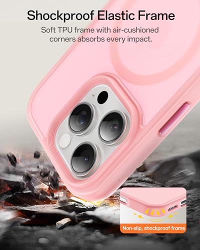 Image of UNBREAKcable Magnetic for iPhone 16 Pro Max Case 6.9-Inch, Compatible with MagSafe, Full Camera Protection, Built-in Magnetic Ring, Drop Protection Shockproof Slim Phone Cover - Pink